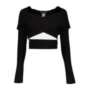 Dolce & Gabbana Bardot Top Skinny Långärmad Black, Dam