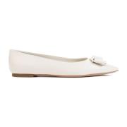 Salvatore Ferragamo Vita Lamm Läder Ballerina Skor Beige, Dam