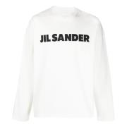 Jil Sander Vit Bomull Logosweatshirt White, Herr