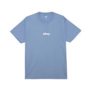 Obey Logo T-shirt, Casual Stil Blue, Herr