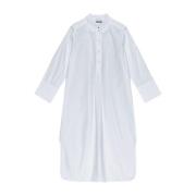 Ganni Vit Poplin Skjortklänning White, Dam