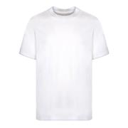 Brunello Cucinelli Vit Bomull T-shirt Rundhals Korta ärmar White, Herr