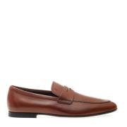 Tod's Brun Läder Loafer Skor Brown, Herr