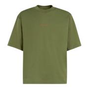 Marni bomullst-shirt med mini logo Green, Herr