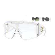 Versace Stiliga solglasögon med färgglada bågar White, Dam