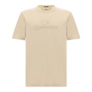 C.p. Company Beige Broderad T-shirt Beige, Herr