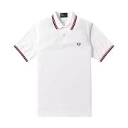 Fred Perry Slim Fit Twin Tipped Polo White, Herr