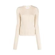 Henrik Vibskov Angora Stickad Block Blus Beige, Dam