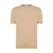 Sun68 Solid Knit T-Shirt Beige, Herr