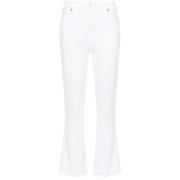 7 For All Mankind Croppade Jeans White, Dam