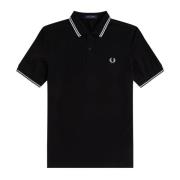 Fred Perry Polo med dubbelrandig M3600 Black, Herr