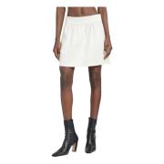 Max Mara Ivory Kort Kjol i Bomull Scuba White, Dam