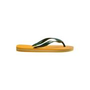 Havaianas Svart Brasil Flip Flops Logo Flag Yellow, Dam