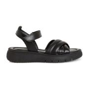 Tamaris Svarta Läder Casual Öppna Sandaler Black, Dam