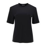 Salvatore Ferragamo Silk Blend Crew Neck T-shirt Black, Dam