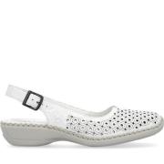 Rieker Vita platta sandaler för kvinnor White, Dam