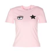 Chiara Ferragni Collection Eye Star Crop T-shirt Grafiskt Tryck Pink, ...