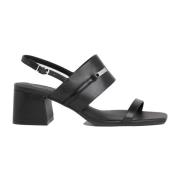 Calvin Klein Svarta platta sandaler för kvinnor Black, Dam