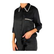 Kocca Damskjorta med strasskrage Black, Dam