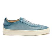 Santoni Heritage Läder Sneaker Blue, Herr