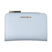 Coccinelle Blått läderplånbok med myntfack Blue, Dam