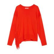 Maliparmi Vår Fringe Sweater Red, Dam