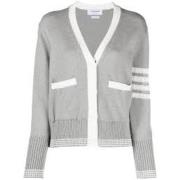 Thom Browne Stilfull Stickad Cardigan Sweater Gray, Dam