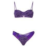 4Giveness Lila Balconette Bikini Set med Dragsko Purple, Dam