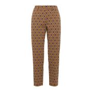 Maliparmi Jacquard Straight-Leg Byxor Brown, Dam