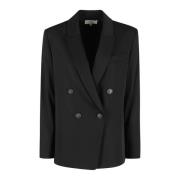 Vince Elegant Double Breasted Coat Black, Dam