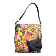 Desigual Black Polyurethane Handbag Multicolor, Dam