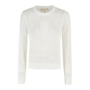 Michael Kors Stilren Mesh Crew Sweater White, Dam