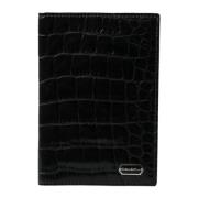 Dolce & Gabbana Exotiskt Skinn Läder Bifold Passfodral Black, Herr