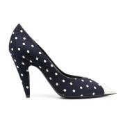 Saint Laurent Polka Dot-Print Pumps Blue, Dam