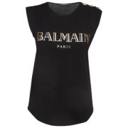 Balmain Pre-owned Pre-owned Tyg toppar Black, Dam