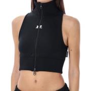 Courrèges Svart Cropped Vest Topwear Black, Dam