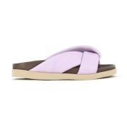 Fabio Rusconi Tri-Color Lädersandal för Vår Purple, Dam