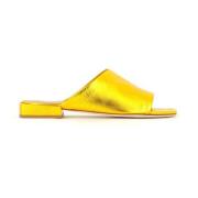 Fabio Rusconi Metallic Yellow Gold Läder Slide Yellow, Dam