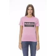 Baldinini Trendiga Rosa Bomullstoppar T-Shirt Multicolor, Dam