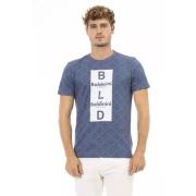 Baldinini Blå Trend T-shirt med tryck fram Blue, Herr