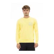 Baldinini Gul Crewneck Sweater med Framficka Yellow, Herr
