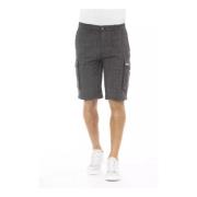 Baldinini Svarta Cargo Shorts med Dragkedja Black, Herr