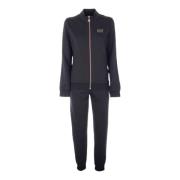 Emporio Armani EA7 Svart Ekologisk Bomull Jogger Set Black, Dam