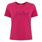 MC2 Saint Barth Fuchsia Broderad T-shirt Kortärmad Pink, Dam