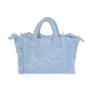 MC2 Saint Barth Terry Cloth Frynsad Väska med Logotyp Blue, Dam