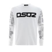 Dsquared2 Långärmad Logo T-Shirt White, Herr