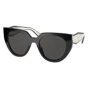 Prada Stiliga solglasögon med mörkgrå linser Black, Dam