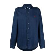 Ralph Lauren Navy Skjorta för Män Blue, Herr