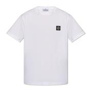 Stone Island T-shirt med logopatch White, Herr