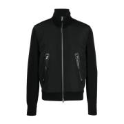 Tom Ford Svart Zip-Up Bomberjacka Black, Herr